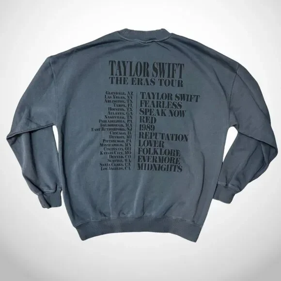 NEW The Eras Tour Authentic Blue Crewneck Sweatshirt Taylor Swift 2023 Medium - Picture 3 of 6